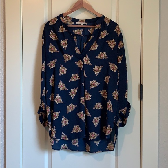 LOFT Tops - LOFT high-low, floral blouse